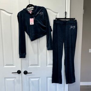 Juicy Couture Dark Regal Blue Velour Set